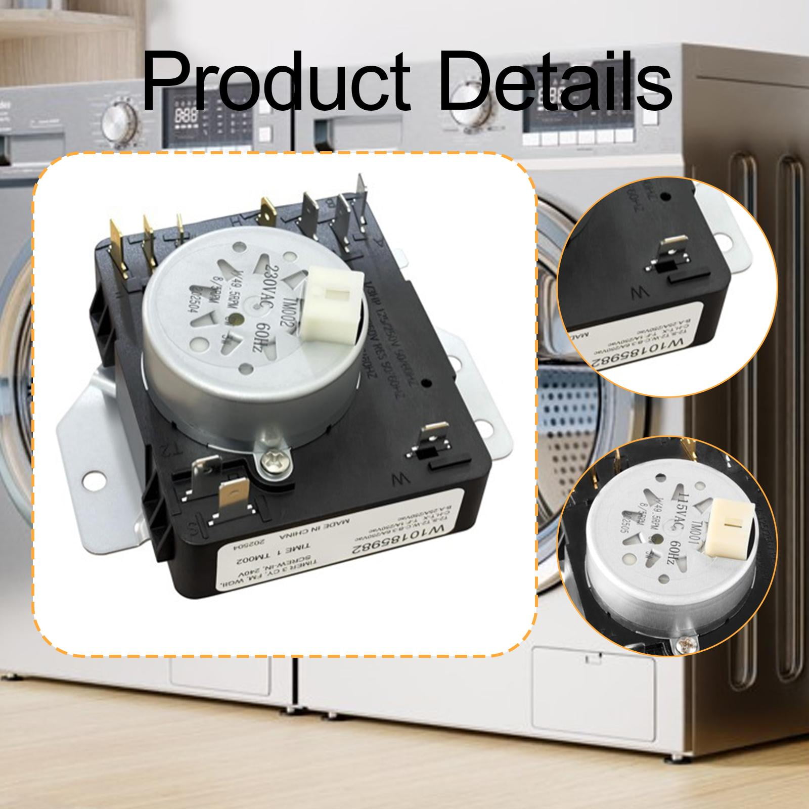 Dryer Timer Washer Machine Accessories Timer Switch Sturdy Metal Spring Core for Whirlpool Kenmore Maytag Dryers