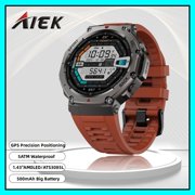 2025 New AIEK DM58 Drop-resistant GPS Sports Watch 1.43inch AMOLED 5ATM Waterproof Altitude Compass Large-capacity Battery Outdoor Smartwatch For IOS Android