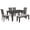 Dark Gray/Gray - 6-Piece, variant on Coaster Dalila 5-Piece Rectangular Dining Table Set, Cappuccino