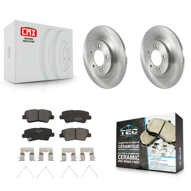 Transit Auto Rear Disc Brake Rotors and Ceramic Pads Kit for Car Hyundai Kona Electric Kia Soul EV Niro K8T-104348