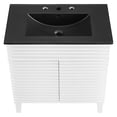thumbnail image 6 of Sink Vanity Cabinet, White Black, Wood, Mid Century Hotel Bedroom Bathroom, Modern Contemporary HB33696, 6 of 9
