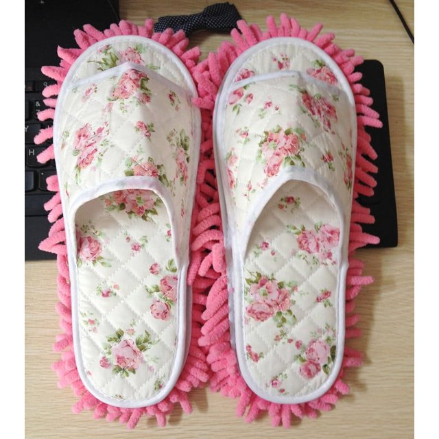 Talla 42 para limpiar el suelo microfibra chenilla extraíble perezoso piso mopa zapatillas de los hombres y las mujeres de barrido en casa en silencio