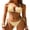 Cream, variant on Women's Triangle Bikini Sets Sexy Halter String Two Piece Swimsuits Tie Lace Trim Bathing Suit Trendy Beach Swimwear Navy Blue Small