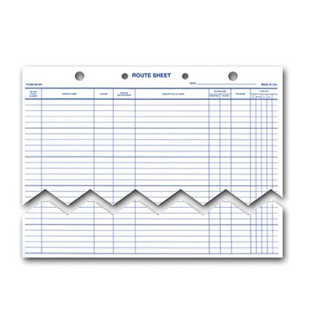 Route Sheets/Appointments - Form #RS-547