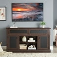 thumbnail image 2 of Dark Cherry Tv And Entertainment Stand, 56.57"w X 15.39"d 31.7"h, Fits 65" Tv, Look, Spacious Storage With Open & Closed Spaces, Sliding Door, Cord Management Accessory Media Console, Design,, 2 of 6