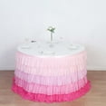 thumbnail image 5 of Efavormart 14ft Gradient Pink Chiffon Ruffled Tutu Table Skirt with Satin Backing, 5-Tier Ombre Table Skirting, 5 of 11