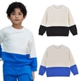 thumbnail image 4 of WOLLED Sweatsuit for Girls Kids Toddler Spring Fall Long Sleeve Pullover Tops 4-12Y Youth Solid Color Drop Shoulder Neck Loose Sweatshirt, 4 of 9