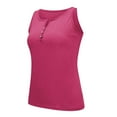 thumbnail image 5 of Pntutb Clothes,Summer Sports Tops Womens V-Neck Button Sleeveless Solid Color Tank Top, 5 of 6