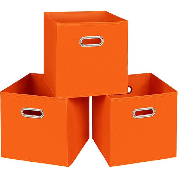 Fabric Storage Bins Cubes Baskets Containers(11X11X11") with Dual Handles for Shelf Closet