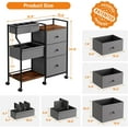 thumbnail image 3 of 3 Tier Diaper Organizer & Storage Cart for Nursery, Bedroom, Changing Table with Dividers & Drawers, 3 of 7