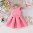 thumbnail image 4 of SNKSDGM Late July Flower Girl Dresses Baby Girl Dresses 3-6 Months Toddler Baby Girls Dress One Shoulder Dress Bow Birthday Party Dress Outfit 6-9 Months, 4 of 7