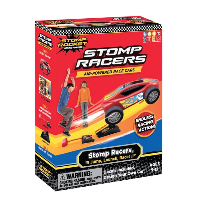 Stomp Racers Air Powered Race Cars by Stomp Rocket, Single Racer Pack - Stomp Racers Toy Car Launcher - Fun Backyard & Outdoor Multi-Player Kids Toys Gifts for Boys, Girls & Toddlers