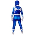 thumbnail image 3 of Guvpev Blue Ranger Costume, Halloween Cosplay Dress Up Outfit, 3D Spandex Superhero Bodysuit Jumpsuit for Halloween Party Cosplay & Fancy Dress Up, 3 of 11
