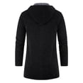 thumbnail image 5 of ZXLBBD Mens Fall Winter Solid Color Hooded Zipper Warm Cardigan Knitted Coat Casual Outdoor Relaxed Fit Daily Wear, 5 of 5