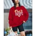 thumbnail image 6 of ALLTB Football Sweatshirt Women Game Day Sweatshirts Football Team Fans Pullover Shirt Heart Graphic Long Sleeve Tops, Red, 6 of 8