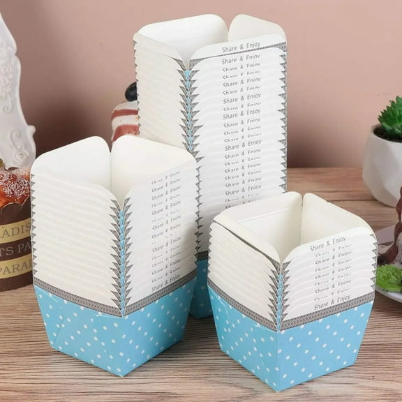 50pcs Cupcake Baking Cups Square Cupcake Liners Disposable Baking Wrappers Muffin Cups Desserts Holders for Weddings Birthdays