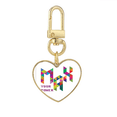 thumbnail image 1 of Strength Hope Art Deco Fashion Gold Heart Keychain Metal Keyring Holder, 1 of 3