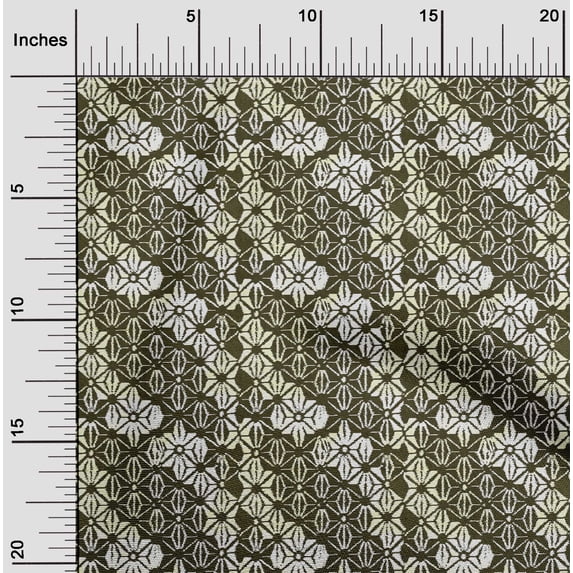 oneOone Polyester Lycra Fabric Check Kasuri Printed Craft Fabric BTY 56 Inch Wide