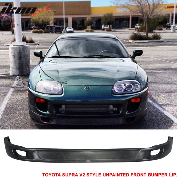 Compatible With 93 98 Toyota Supra Front Bumper Lip Spoiler V2 Style Pu Polyurethane Walmart Com Walmart Com