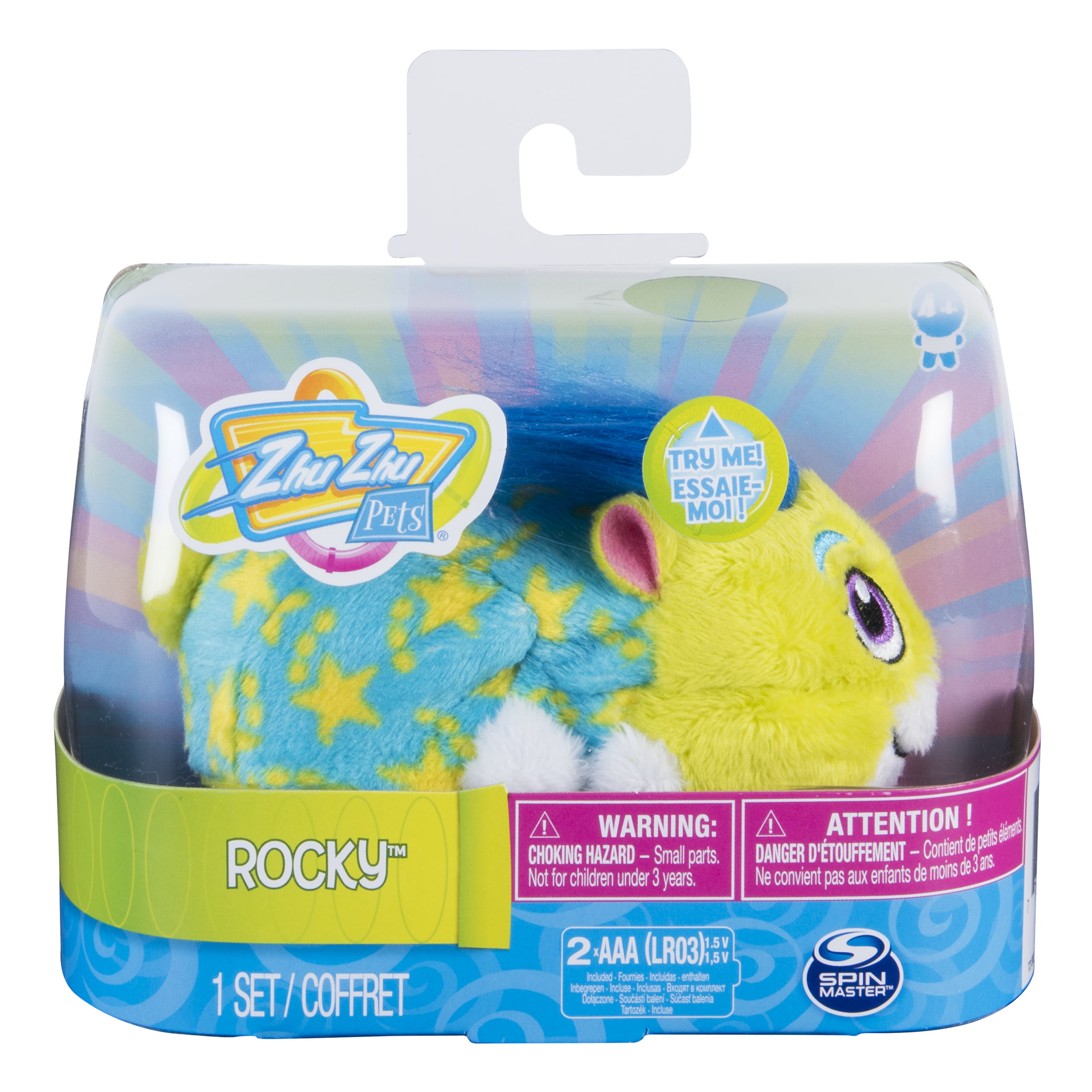 Zhu Zhu Pets – Pajama Party Rocky 4” Hamster Toy with Sound and Movement
