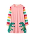 thumbnail image 2 of Toddler Little Girl's Casual Long Sleeve Cotton Dress Tunic Playwear Party T-Shirt Dresses, 2 of 7