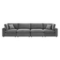 thumbnail image 3 of Sofa, Velvet, Grey Gray, Modern Contemporary Urban Design, Living Lounge Room Hotel Lobby Hospitality, 3 of 10