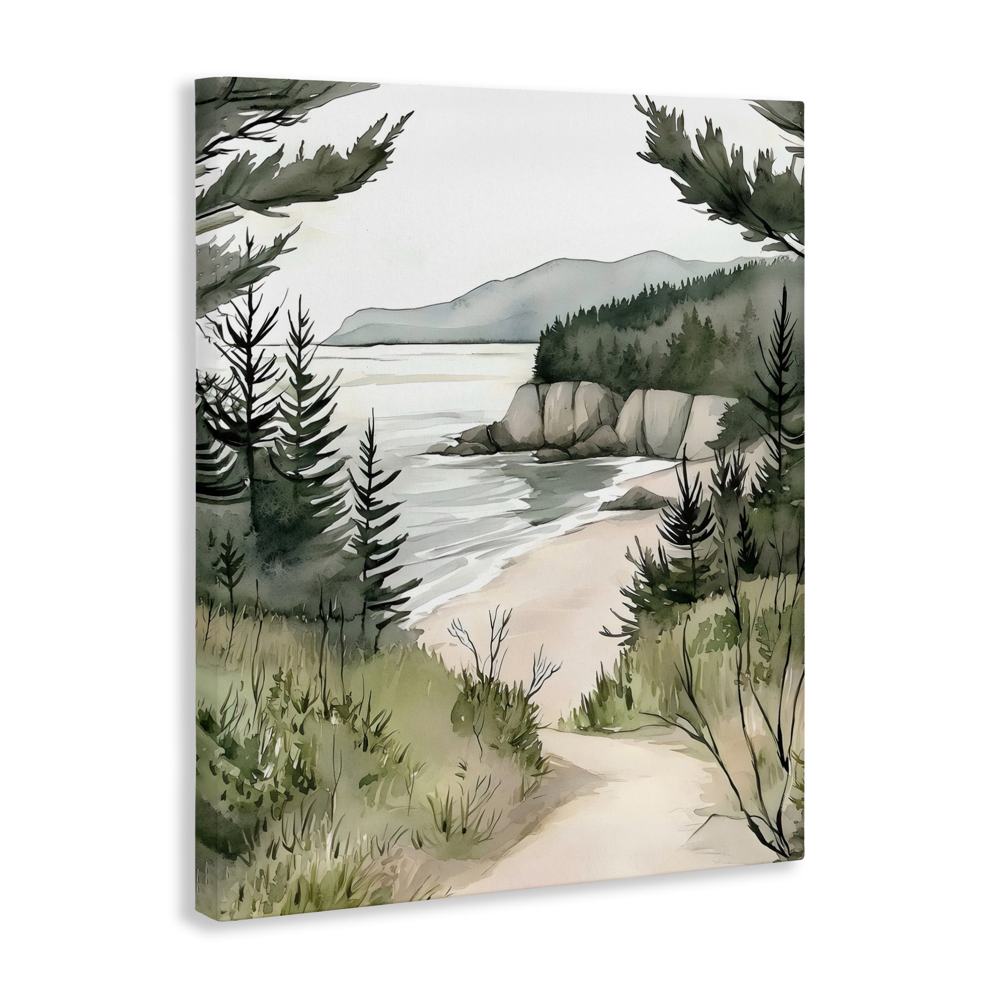 Stupell Industries Coastal Calm Winding Path Canvas Wall Art, design by Riley B