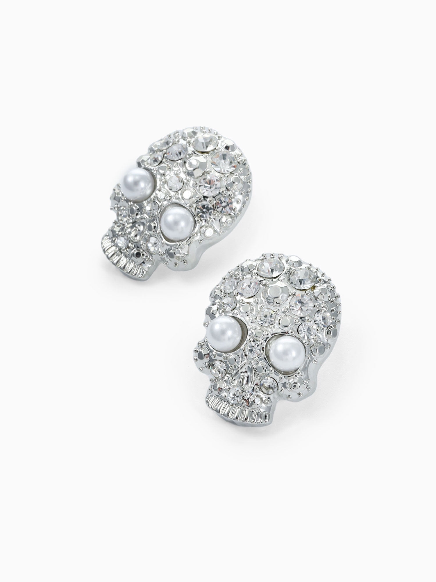 Way to Celebrate Skull Embellished Halloween Earrings, 1 Pair