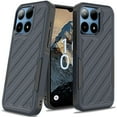 thumbnail image 2 of For Boost Mobile Summit 5G Hybrid lined shockproof dual layer Rugged 2in1 Hard PC & Silicone TPU Non Slip Textured Tough Armor Cover, XPM Phone Case [Blue], 2 of 11