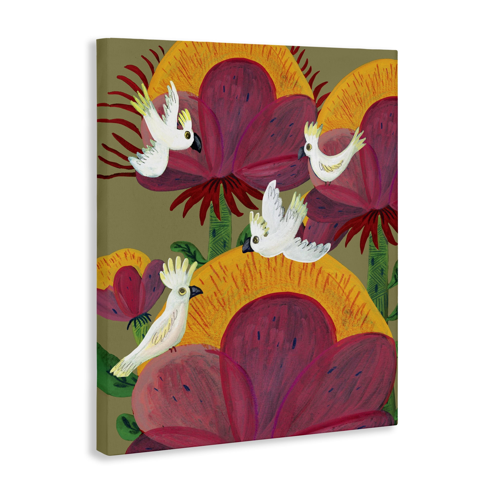 Stupell Industries Tropical Cockatoos & Plants Canvas Wall Art, design by Kay Widdowson