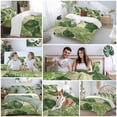 thumbnail image 5 of Queen 4 Piece Bedding Set Summer Simple Tropical Leaves Soft Breathable Duvet Cover and Pillowcase,Watercolor Palm Leaf Duvet Cover Set Washable Bed Sheets for Bedroom Dormitory Guest Room, 5 of 9