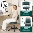 thumbnail image 6 of Home Office Leisure Chair w/ 5 Swivel Casters, Ergonomic Mid-back Swivel Task Chair w/Sturdy Steel Base, Retro Design PU Leather Armless Task Chair for Home & Office, Easy Assembly, 6 of 10