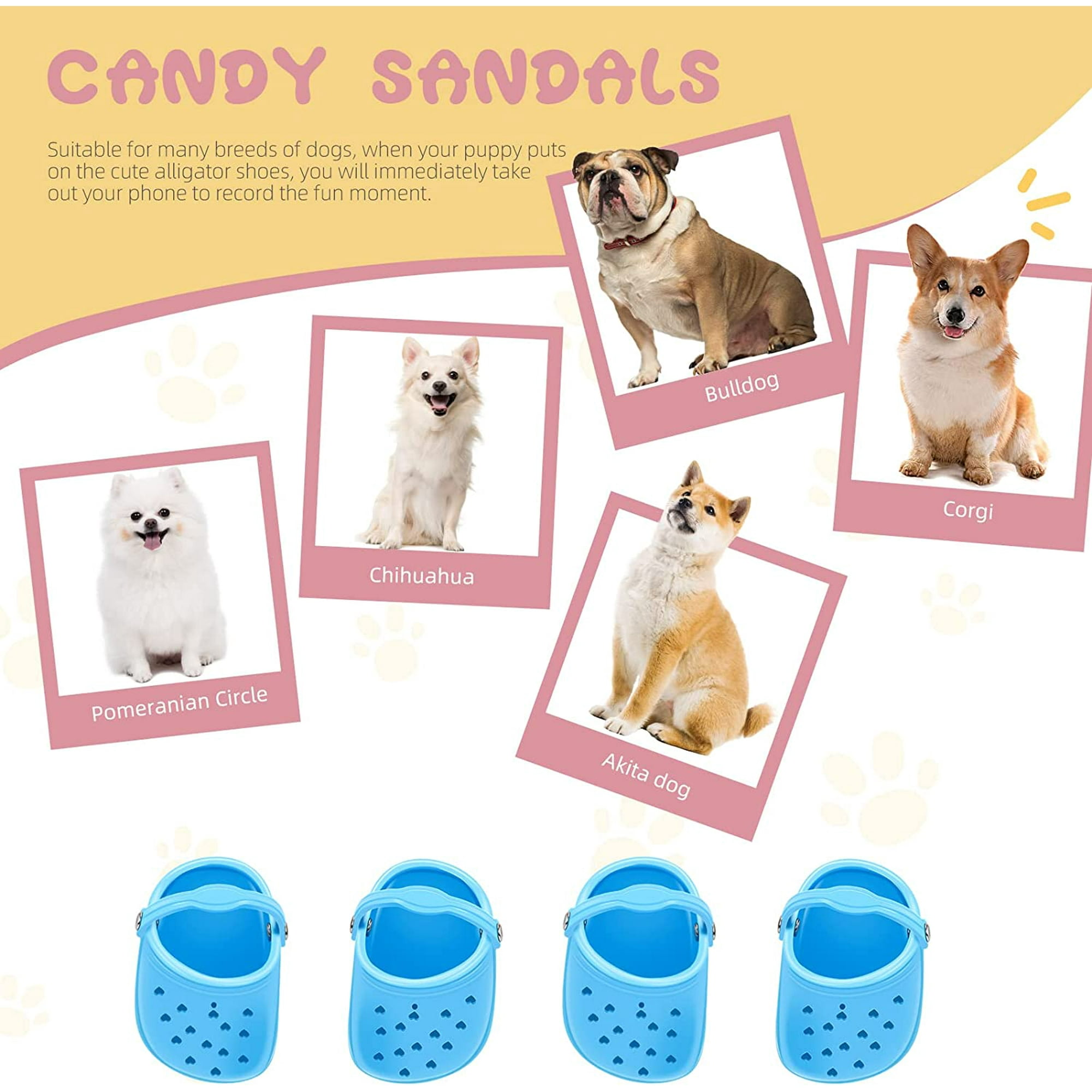Dog Crocs for Small Dogs 2 Pairs Summer Dog Shoes for Small Dogs Breathable Mesh Dog Sandals with Rugged Anti Slip Sole Pet Lovely Shoes for Taking Photos Breathable Comfortable Dog Shoes Walmart