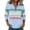 Light Blue#womens rainbow striped sweatshirt, variant on Moxiu Womens Rainbow Striped Sweatshirt Quarter Zip Pullover Trendy Long Sleeve Casual Sweat Shirts Tops Half Zipper Loose Top Coffee,XXL