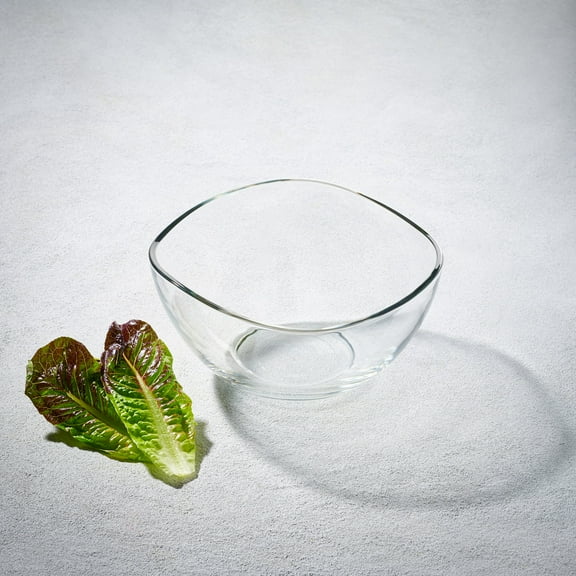 Glass Serving Bowl, 63.5 Ounce, Beautiful Wavy Design, Thick, Durable Glass, For Salads, Desserts, Fruit, Microwave and Dishwasher Safe