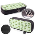 thumbnail image 4 of Lsque Green Avocado Printed Big Capacity PU Leather Pencil Case Large Pencil Pouch Stationery Pen Bag Pencil Holder for Teen, 4 of 6
