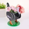 thumbnail image 4 of Cadorn Wooden Rooster Flower Pot – Indoor Decor & Outdoor Ornamental Planter Craft, 4 of 6