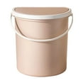thumbnail image 1 of Trash Can with Handle Wall Mounted Press Design Self-adhesive Wide Open Semi-Circular Waste Bin for Bathroom, 1 of 8
