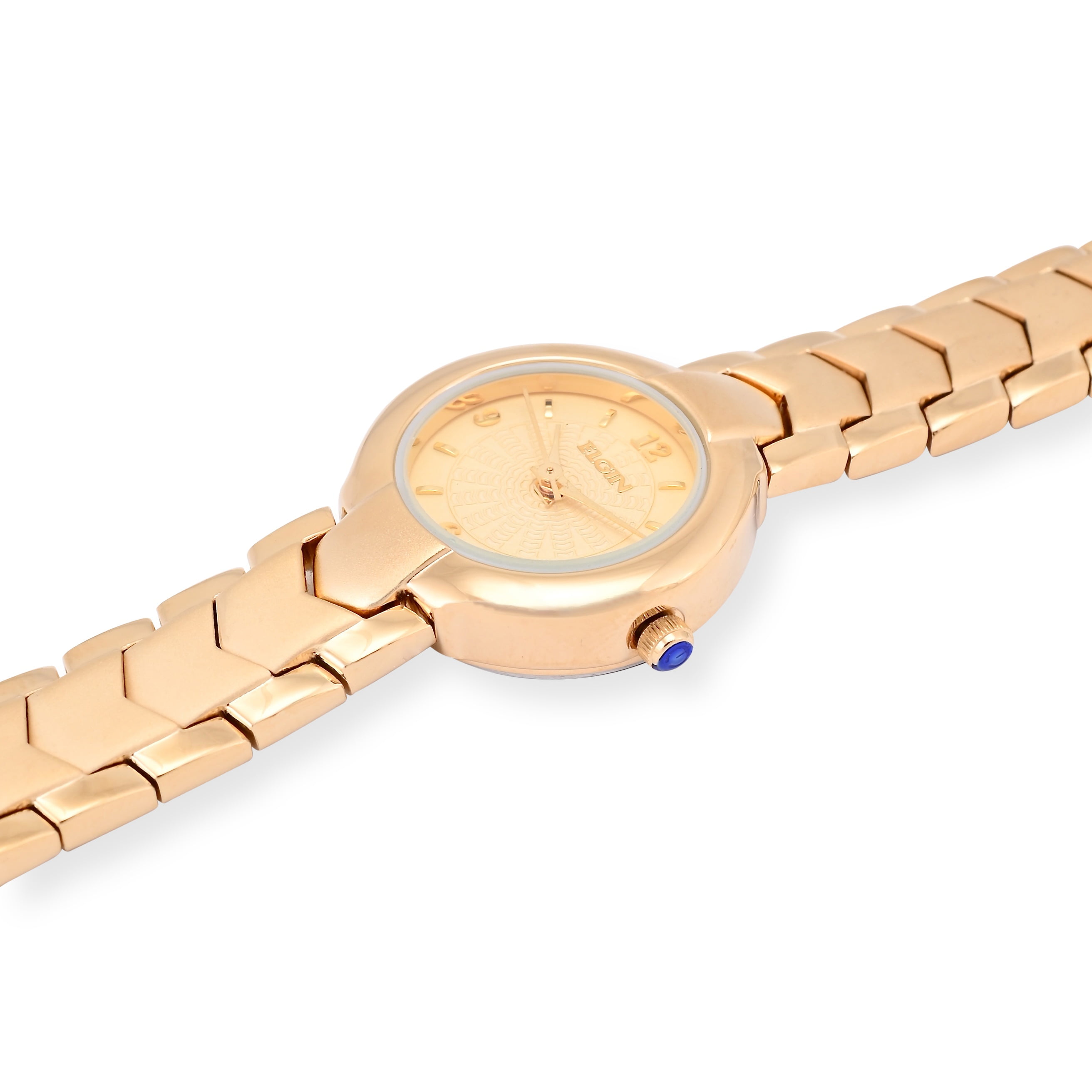 Elgin Gold-Tone Analog Watch with Off-White Dial, Water-Resistant