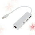thumbnail image 4 of USB 3.1 Type C to RJ45 10/100Mbps Network Adapter External Network Ethernet LAN Adapter 3 USB Ports for Notebook Laptop (White), 4 of 8