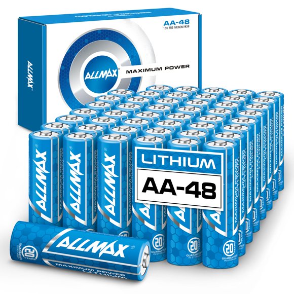 Allmax AA Maximum Power Lithium Batteries (48 Count) – Longest Lasting, Leakproof, 20-Year Shelf Life, Ultimate Performance, Perfect for Blink
