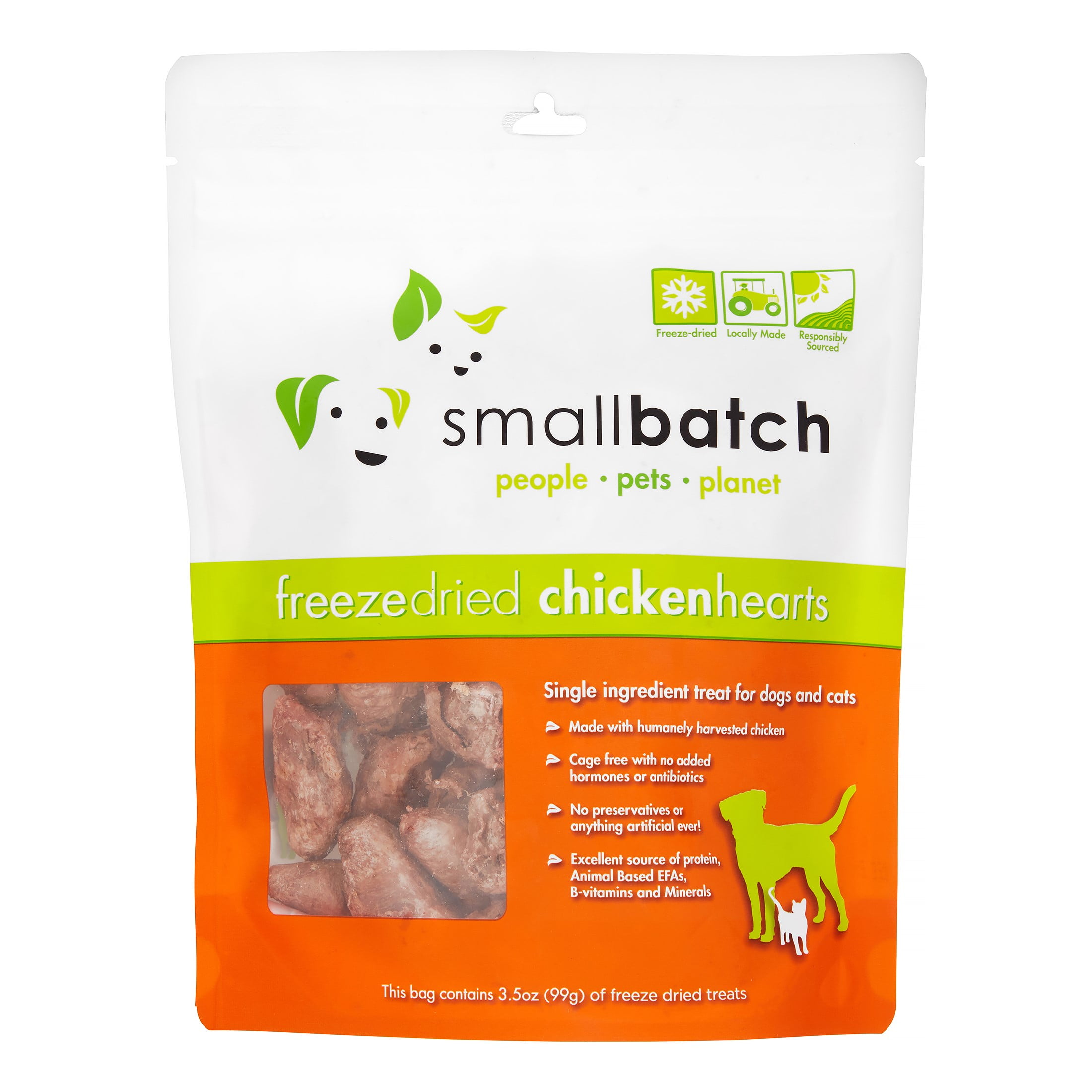 Small Batch Chicken Hearts Freeze Dried Dog Treats, 3.5 Oz