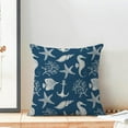 thumbnail image 3 of Coastal Pillow Covers 18x18 Set of 2, Blue Ocean Themed Beach Fish Seashell Throw Pillow Covers Nautical Coral Starfish Cushion Case Summer Home Decor for Couch Sofa Outdoor, 3 of 6