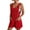Red, variant on Women's Jumpsuits, Rompers & Overalls Tie Shoulder Shorts Scoop Neck With Pocket Jumpsuits for Women