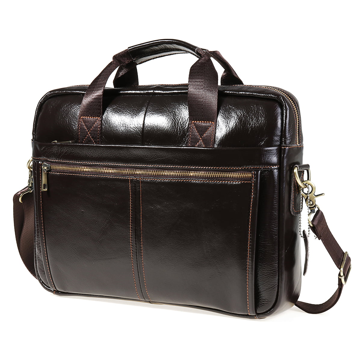 Men's Geniune Leather Briefcase Business Cases Shoulder Messenger Laptop Bag