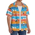 thumbnail image 2 of Gukieu Shark On Line Print Men's Short-sleeved Shirts, Button-down Pocket Shirts, T-shirts, Beach Vacation Travel Summer Clothing-Medium, 2 of 5