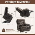 thumbnail image 5 of Oversized Power Lift Recliner Chair with Massage & Heating for Big Elderly, Electric Lounge Sofa Chair with 26" Wide Seat and Cup Holders, 400LBS, Dark Brown, 5 of 7