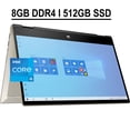thumbnail image 1 of HP Pavilion X360 14 2-in-1 Business Laptop 14" FHD IPS Touchscreen 11th Gen Intel Quad-Core i5-1135G7 8GB DDR4 512GB SSD Intel Iris Xe Graphics Backlit Keyboard Fingerprint Reader HDMI Win10 Gold, 1 of 6