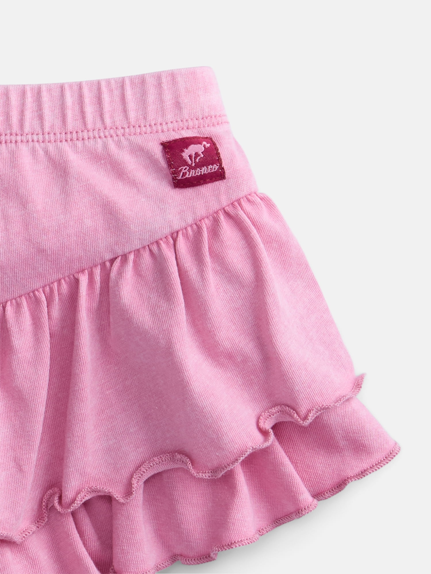 Bronco Baby Girls Mineral Wash Graphic Tee and Skort Set, 2-Piece, Sizes 0/3M-6/9M