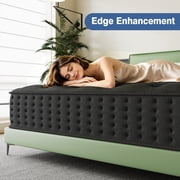 Tryagat 12” Queen Hybrid Mattress in a Box, Medium Firm Queen Size Mattresses, Cooling Gel Memory Foam Mattress with Individually Wrapped Pocket Coils, Pressure Relief